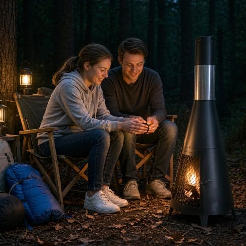 BDL Outdoor Chiminea Fireplace Wood Burning Fire Pit for Patio