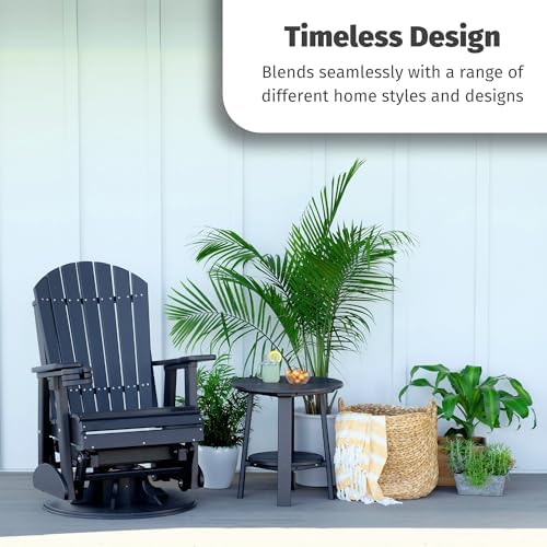 LuxCraft 2' Adirondack Outdoor Swivel Glider Chair, Patio Gliding Rocker,...