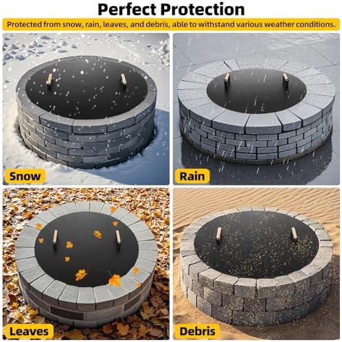 G GOOD GAIN Firepit Lid Round 34 Inch,Rust Resistant Fire Pit Lid Cover