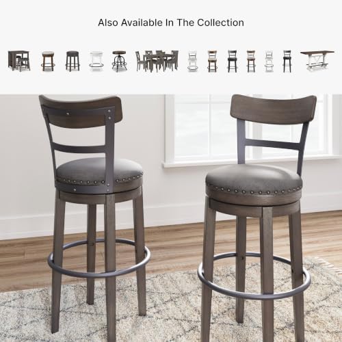 Signature Design by Ashley Caitbrook Swivel 30" Bar Height Bar Stool, Gray