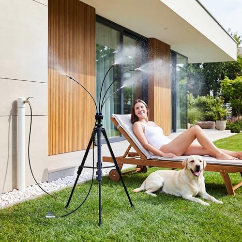 HOMENOTE Standing Misters for Outside Patio, 4.8FT Adjustable Height
