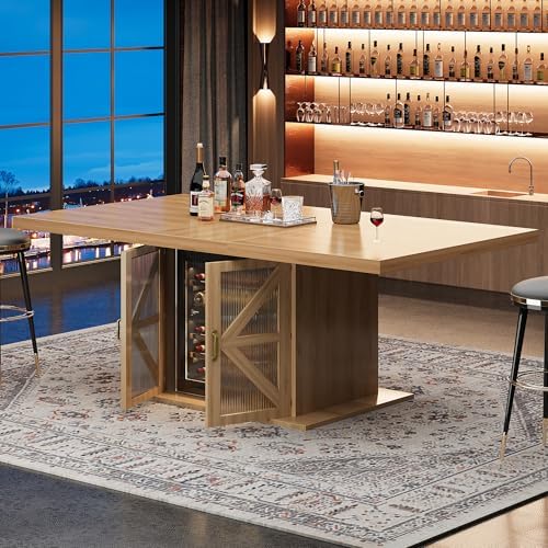 LVB Dining Table for 4-6, Modern Wood Dining Room Table, Light Oak, 63 Inch