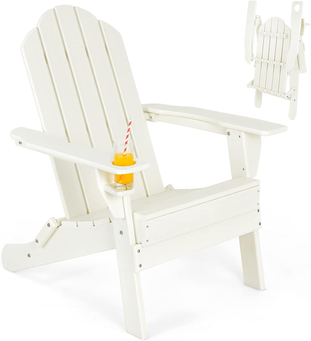 Giantex Adirondack Chair Outdoor Folding Chairs, HDPE Weather Resistant Patio...