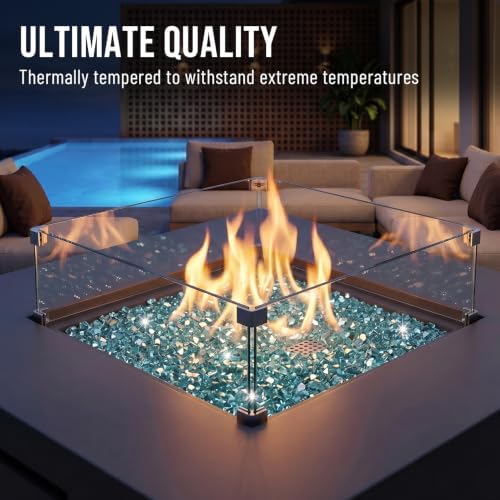 Skyflame 1/4-Inch Caribbean Blue Reflective Fire Glass, 10 Pound