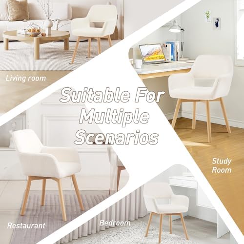 Desk Chair No Wheels Vanity Chair Makeup Chair Comfy Accent Chair for Living ...