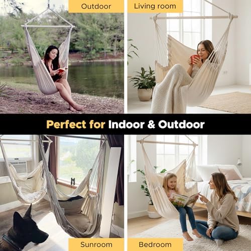 ADVOKAIR Hammock Chair Swing XXL, 1/3 Larger Than Standard, 500lbs