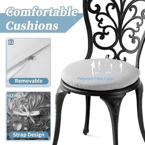 Bistro Patio Set Outdoor Bistro Table and Chair Set with Cushion