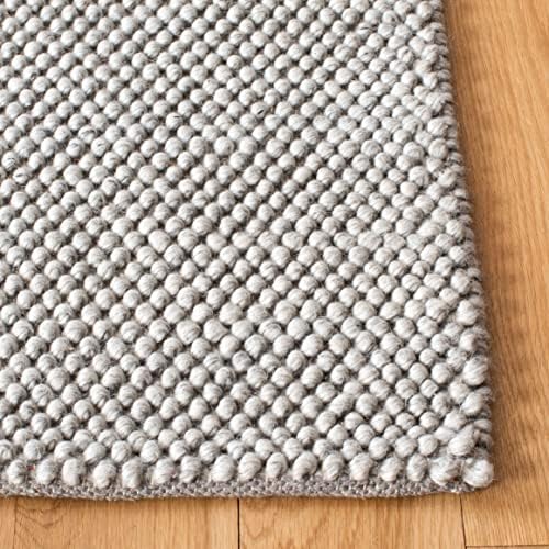 SAFAVIEH Natura Area Rug 6x8, Wool Knotted Silver NAT425G