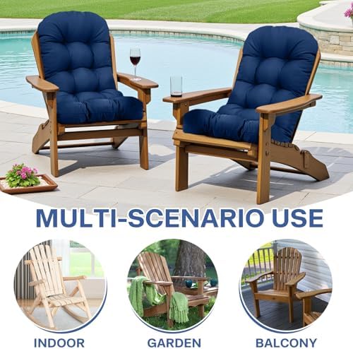 Outdoor Adirondack Chair Cushions Set of 2 Navy Blue 47.24 in