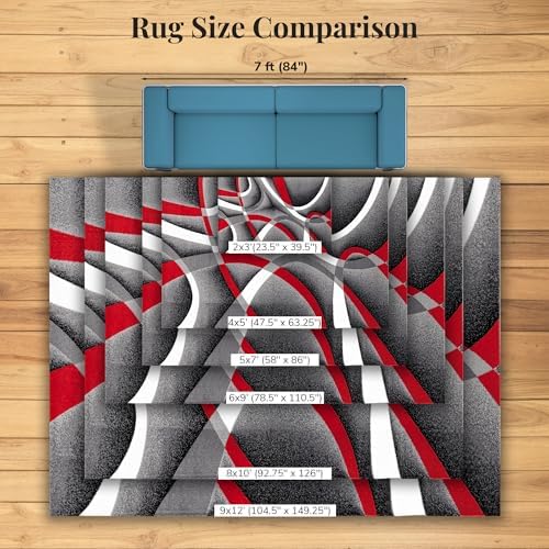 Persian Area Rugs 2305 Gray 4 ft x 5 ft Modern Abstract Area Rug