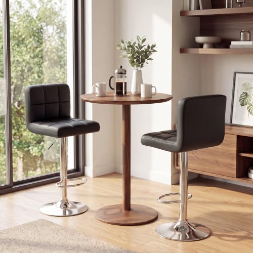 Homall Bar Stools Set of 4, Modern PU Leather Adjustable Swivel Barstools wit...