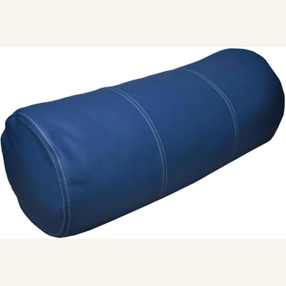 Genuine Leather Bolster Cylinder Pillow Cover Case for Lumbar Throw Couch Pil...
