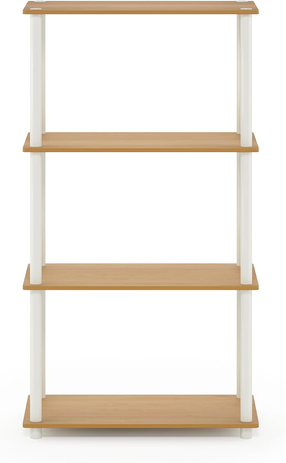 Furinno Turn-N-Tube Storage Shelves, 4-Tier Book Shelf, Corner Shelf, Toolles...