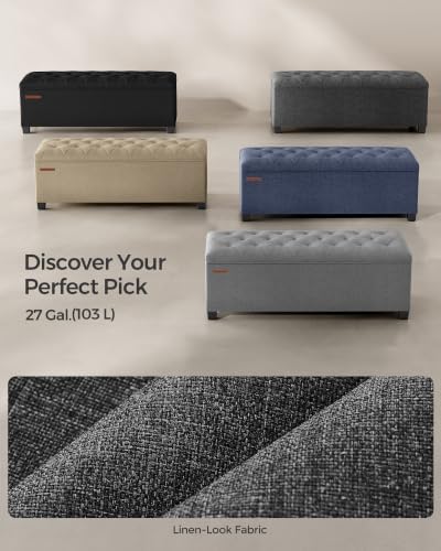 SONGMICS Storage Ottoman Bench, Foot Rest with Legs, Load up to 661.4 lb