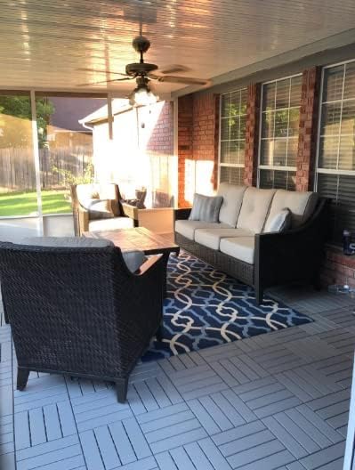 60 sq. ft Plastic Interlocking Deck Tiles,60 Pack Patio Deck Tiles,12"x1...