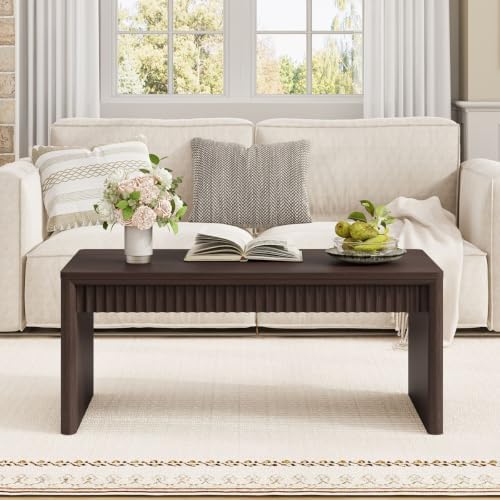BON AUGURE Coffee Tables for Living Room, Mid-Century Modern, 43" Walnut