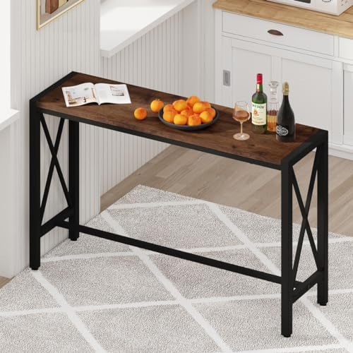 BON AUGURE Bar Table, 55 in Counter Height Pub Tables, Rectangular Tall Behin...