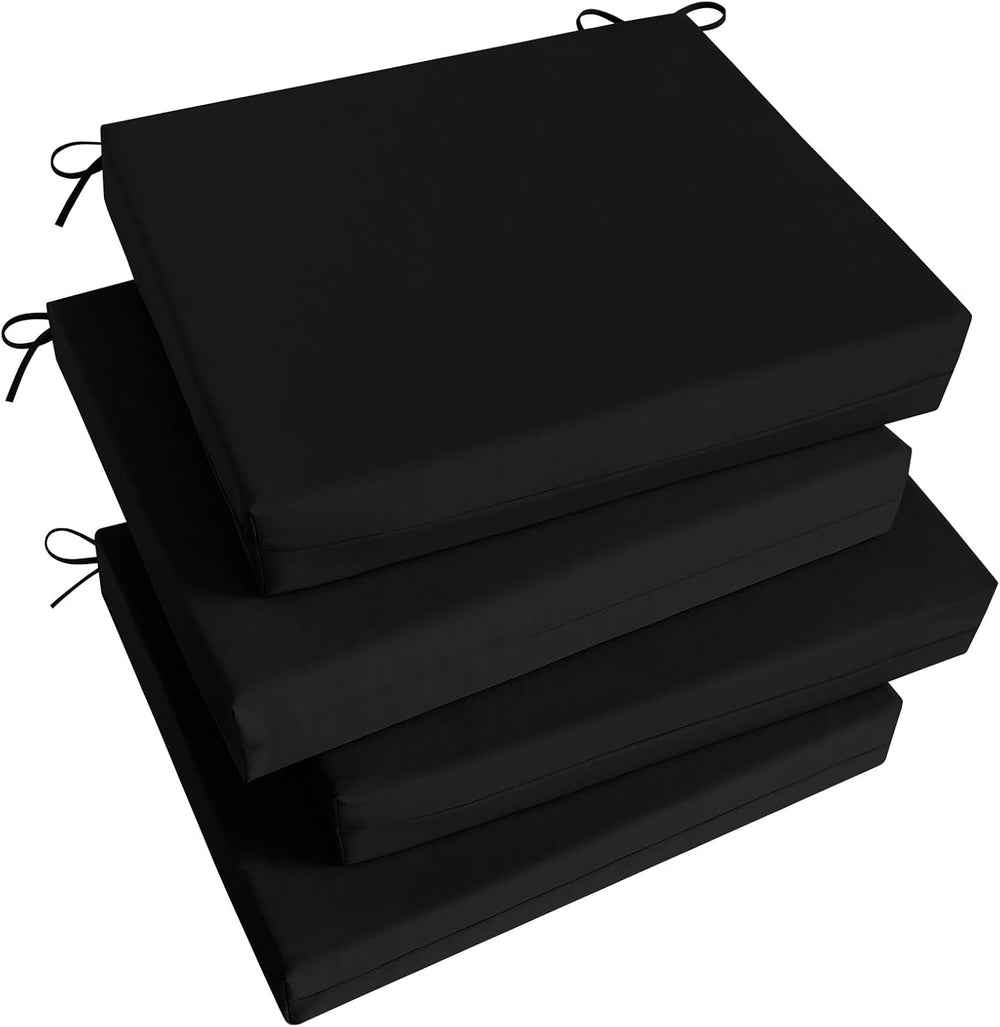 Basic Beyond Outdoor Chair Cushions Set of 4, Square Corner Outdoor Cushions ...