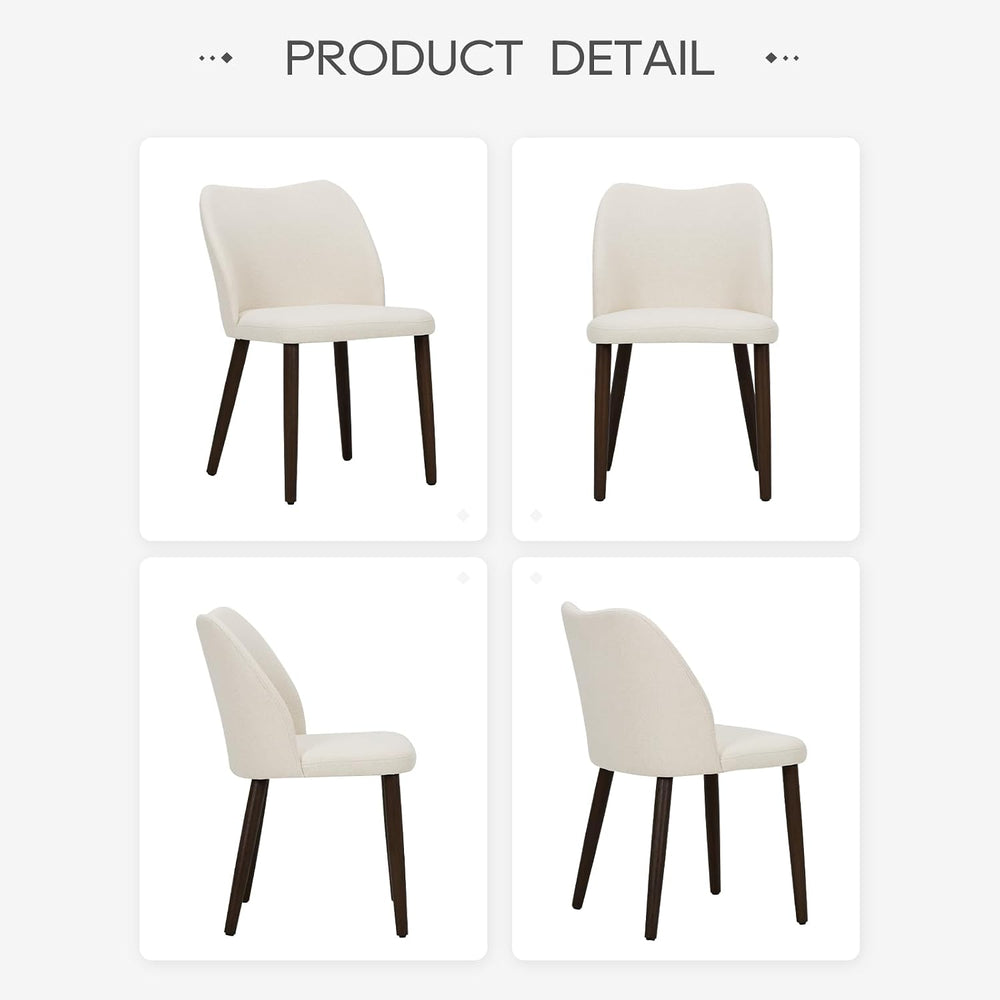 COLAMY Upholstered Dining Chairs Set of 2, Modern Fabric Dining Room Kitchen ...