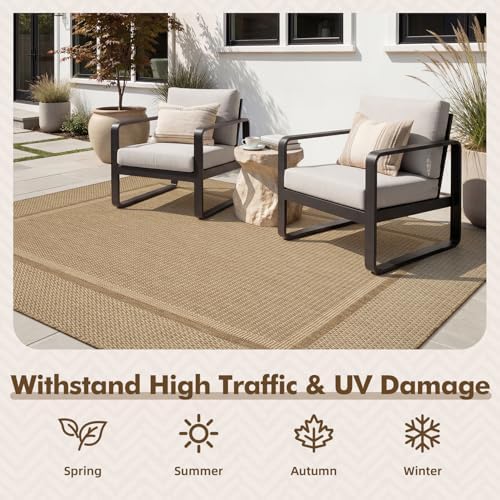 MontVoo-Outdoor Rug-Patio Rug 5x7 ft Polypropylene Indoor Outdoor Rugs Outdoo...