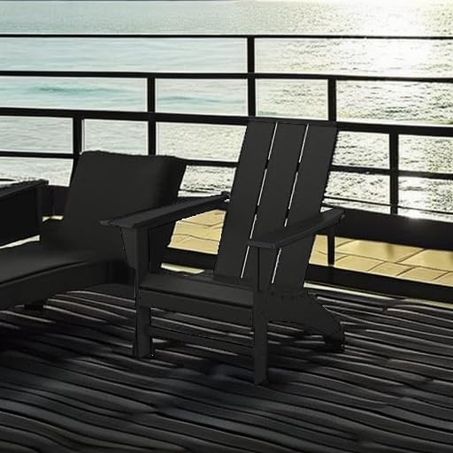 POLYWOOD Modern Adirondack Chair – All-Weather Outdoor Lawn Adirondack Chairs...