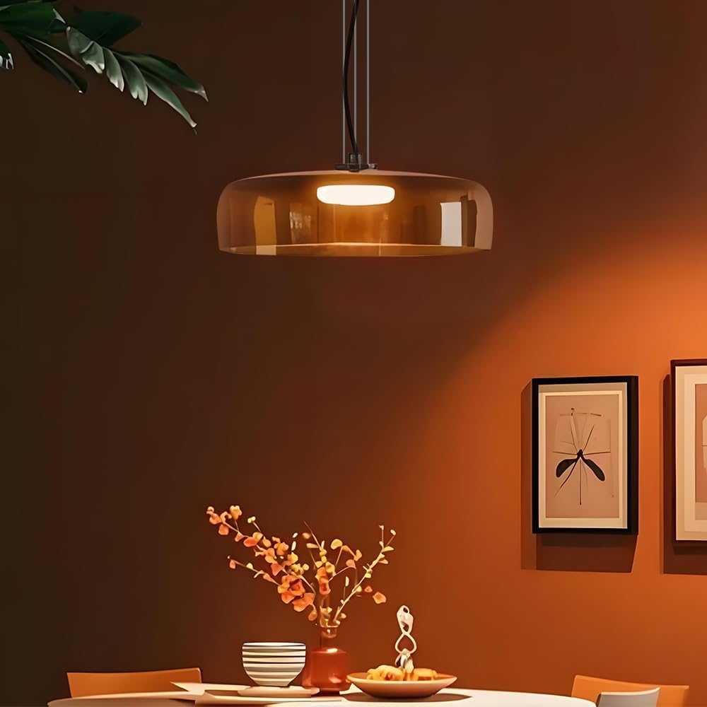 Mid Century Modern Chandelier: Glass Pendant Light for Kitchen Island - Retro...