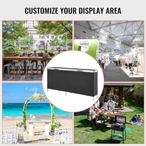 VEVOR Extra Long Folding Portable Bar Tradeshow Podium Table for Indoor, Outd...