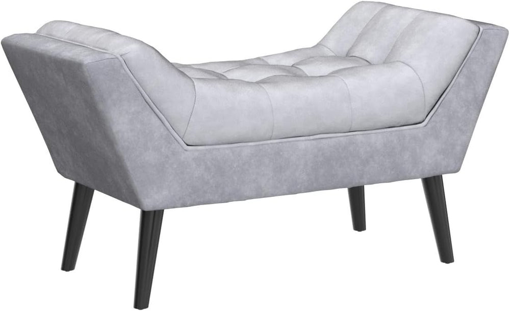 Andeworld Upholstered Tufted Small Cute Bench Ottoman for Entryway Foyer Bath...