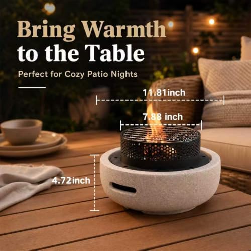 Tabletop Fire Pit Wood and Charcoal Burning Outdoor Fireplace