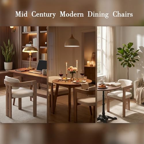Modern Barrel Dining Chairs Set of 4, Upholstered Farmhouse Dining Room Chair...
