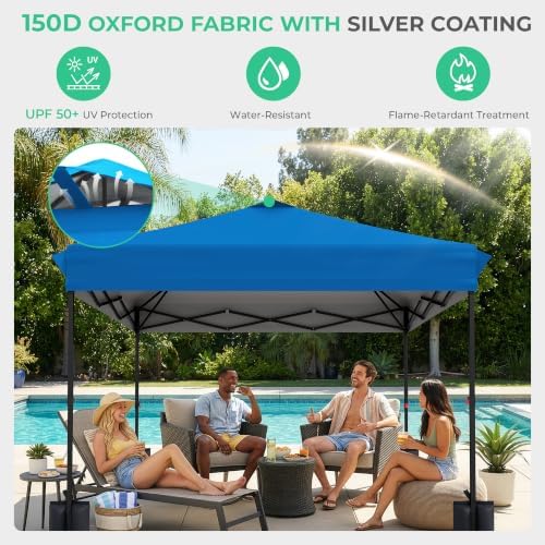 JEAREY 10x10 Pop Up Canopy Tent, Easy Up Outdoor Market Canopy, Royal-Blue