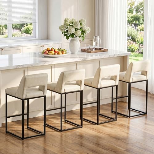 RNKSFX Counter Height Bar Stools Set of 4 for Kitchen Counter Modern Bar Chai...