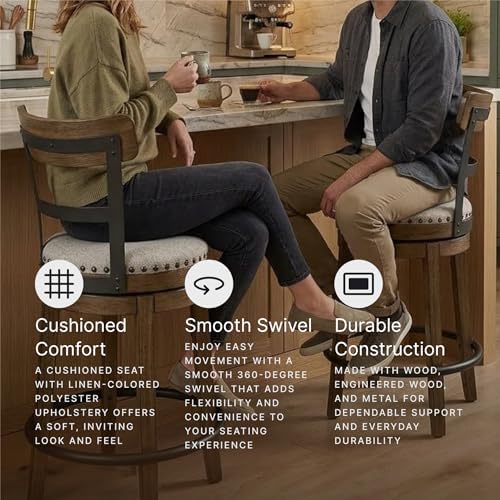 Signature Design by Ashley Valebeck Counter Height Bar Stool, Brown