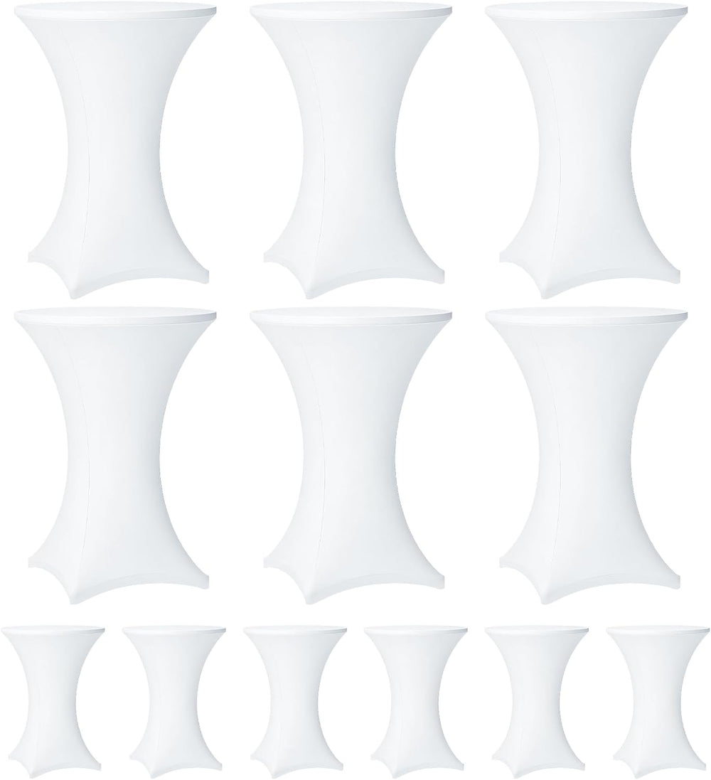 Cocktail Table Covers - 12 Pack 32x43 Inch Table Cloth - White