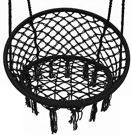 Garpans Hanging Swing Chair Bohemian Style Macrame Swing Chair with Tassels, ...
