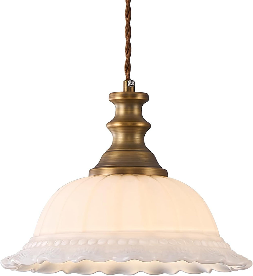 HDDFL White Glass Pendant Lights Modern Pendant Lighting Fixtures 11.8 in Han...