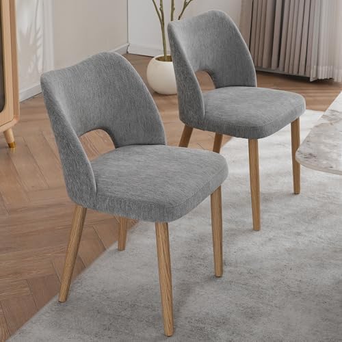 Modern Dining Chairs Set of 2, Upholstered Fabric Kitchen Chairs with Butterf...