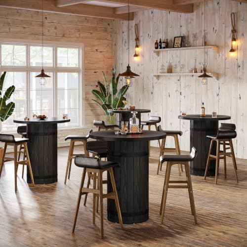 Tribesigns Round Bar Table, 39.4-Inch Bar Height, Bistro Pub Table
