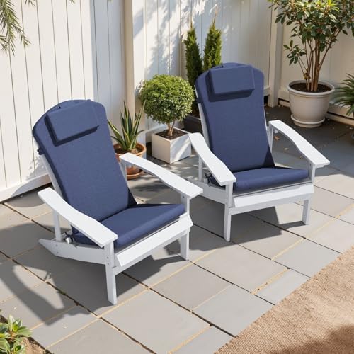 50x20 In Adirondack Chair Cushion Set of 2, Patio Chair Cushion w/Headrest