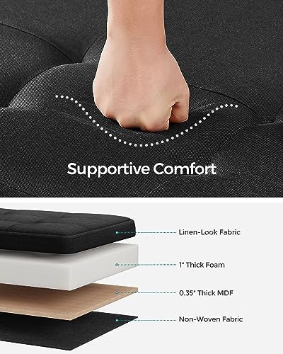 SONGMICS Storage Ottoman Bench, Foldable Foot Rest with Legs