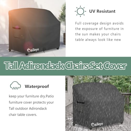 Tall Adirondack Chairs Set Cover for Poly Balcony Chair with Connecting Tray ...