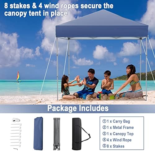 Tangkula 6.6x6.6 Ft Pop Up Canopy, 1 Person Instant Setup Canopy Tent with Ce...
