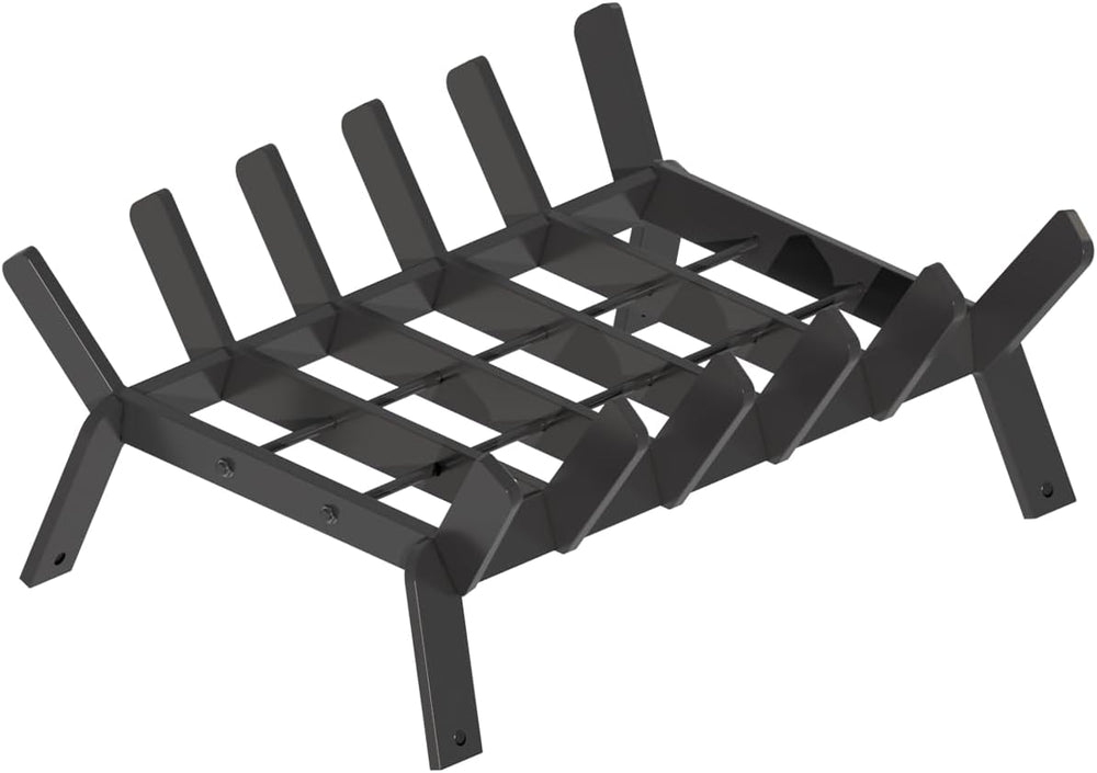 17″ Fireplace Grate, Fireplace Log Holder, Wood Stove Grate, Black