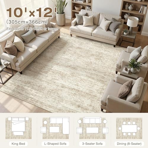 cotiled 10x12 Area Rugs Abstract Distressed Washable Large Living Room Rug