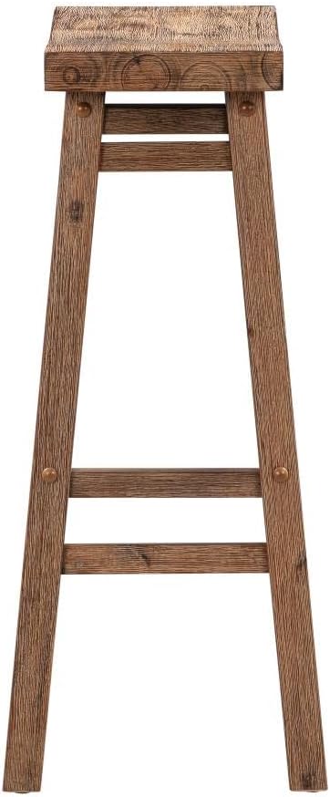 Boraam Sonoma Backless Saddle Kitchen Bar Stools - Weathered Barn - Set of 2