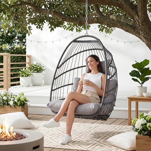 Nicesoul Hanging Egg Chair Outdoor Without Stand, Indoor Swing Egg Basket Cei...