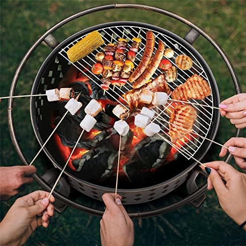 SINGLYFIRE 36 Inch Fire Pits for Outside Large Outdoor Wood Burning Crossweav...