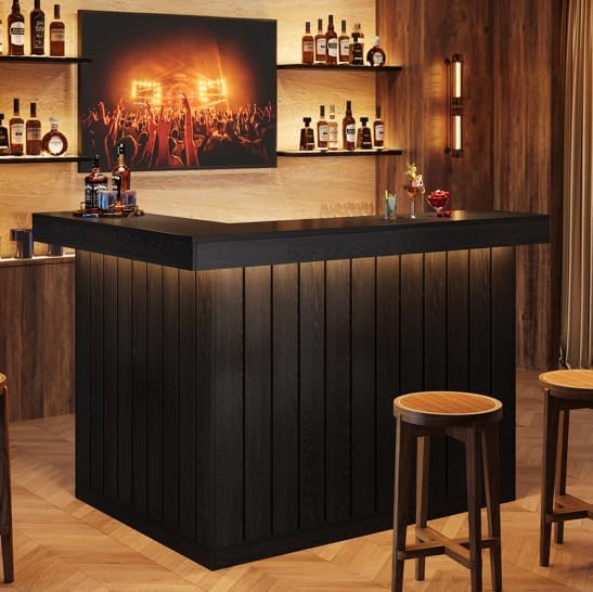 Tribesigns L-Shaped Home Bar Unit, 4-Tier Corner Bar Table