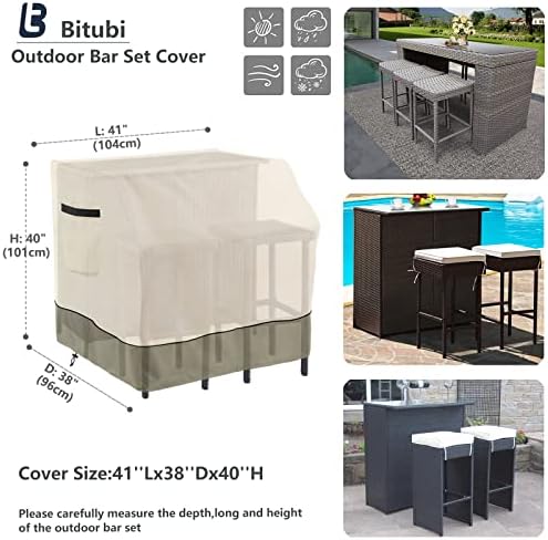 Bitubi 41 Inch Outdoor Bar Set Cover 600D Oxford Cloth Heavy Duty Waterproof ...