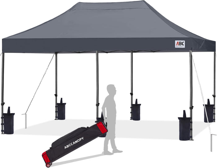 ABCCANOPY Patio Pop Up Canopy Tent 10x20 Commercial-Series (Dark Gray)